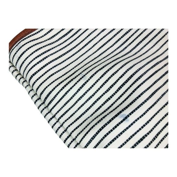 Fossil Rachel Black and Cream Striped tote shopper bag purse leather handles - Picture 8 of 9